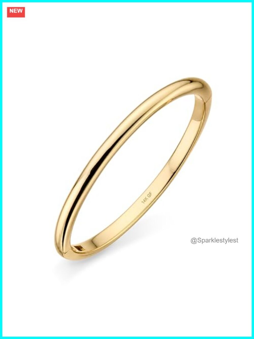 14K Gold Filled Oval Bangle Bracelet Stackable Minimalist Women's Jewelry